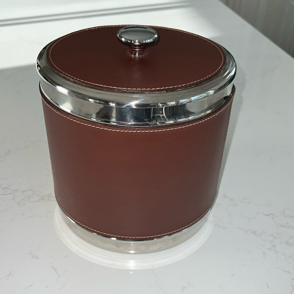 Hampton @Home Leather Ice Bucket